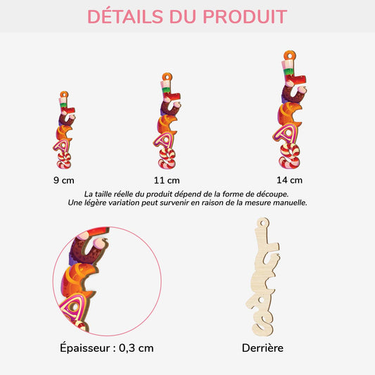 6969OFR3 effet dimpression 3d ornement de noel en bois a 1 couche personnalisee avec prenom pour femmehomme lettres style cartoon 6969okv5b