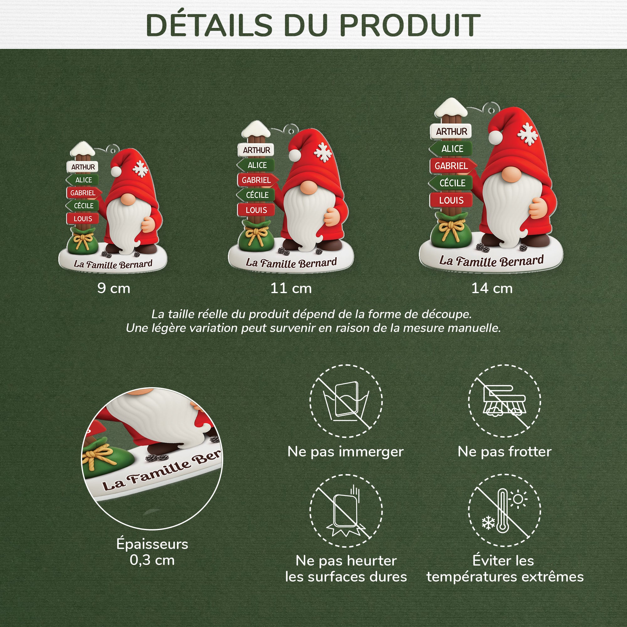 6971OFR3 ornement noel acrylique personnalise famille gnome avec prenoms 6971ottmi