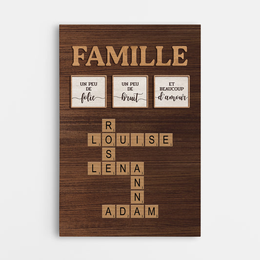 6977CFR1 toile mot croise personnalise amour de la famille 6977c6tni