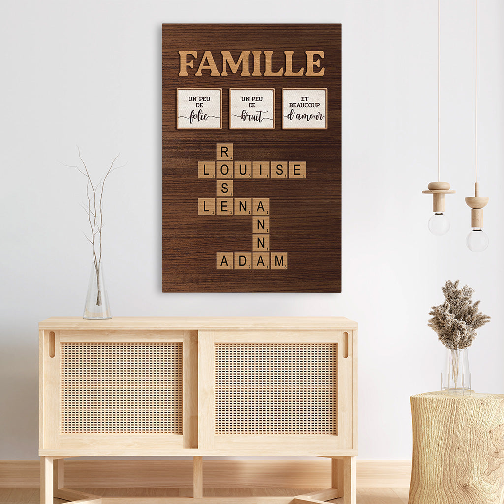 6977CFR3 toile mot croise personnalise amour de la famille 6977c6tni
