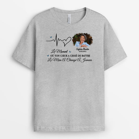 6988AFR2 t shirt personnalise avec photo commemorative le moment ou ton coeur a cesse de battre 6988a6vca