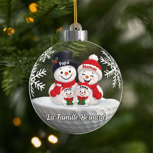 6991OFR1 ornement noel acrylique personnalise famille boule bonhomme de neige 6991okz5i