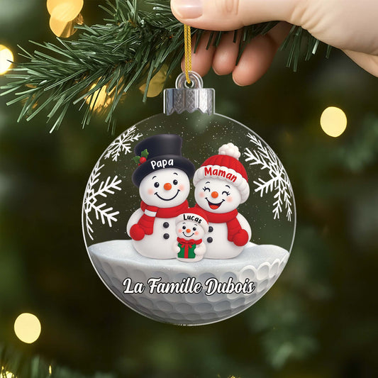 6991OFR2 ornement noel acrylique personnalise famille boule bonhomme de neige 6991okz5i