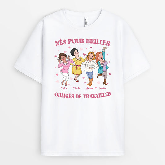 6993AFR1 t shirt personnalise collegue nee pour briller 6993a8lqo