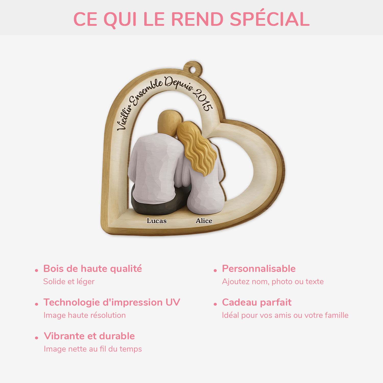 Ornement de Sapin Personnalisé Amoureux Gnomes - Vieillir Ensemble Ornement de Sapin Personnalisé Amoureux Gnomes - Vieillir Ensemble