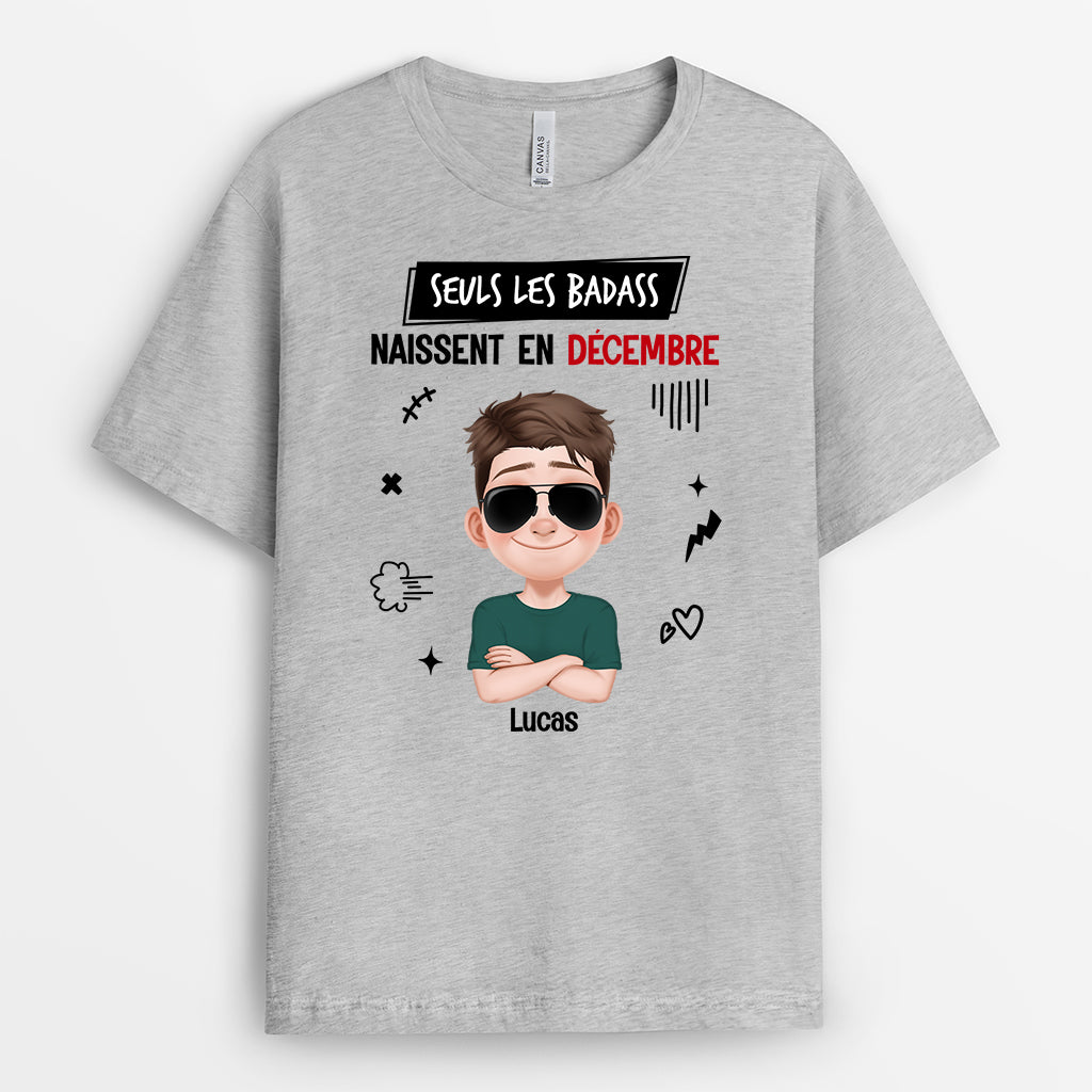 6997AFR2 naissent en decembre t shirt personnalise anniversaire pour femmehomme 6997akqwa