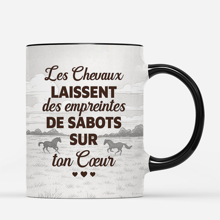 6998MFR3 mug personnalise les chevaux laissent des empreintes de sabots 6998m8zcu