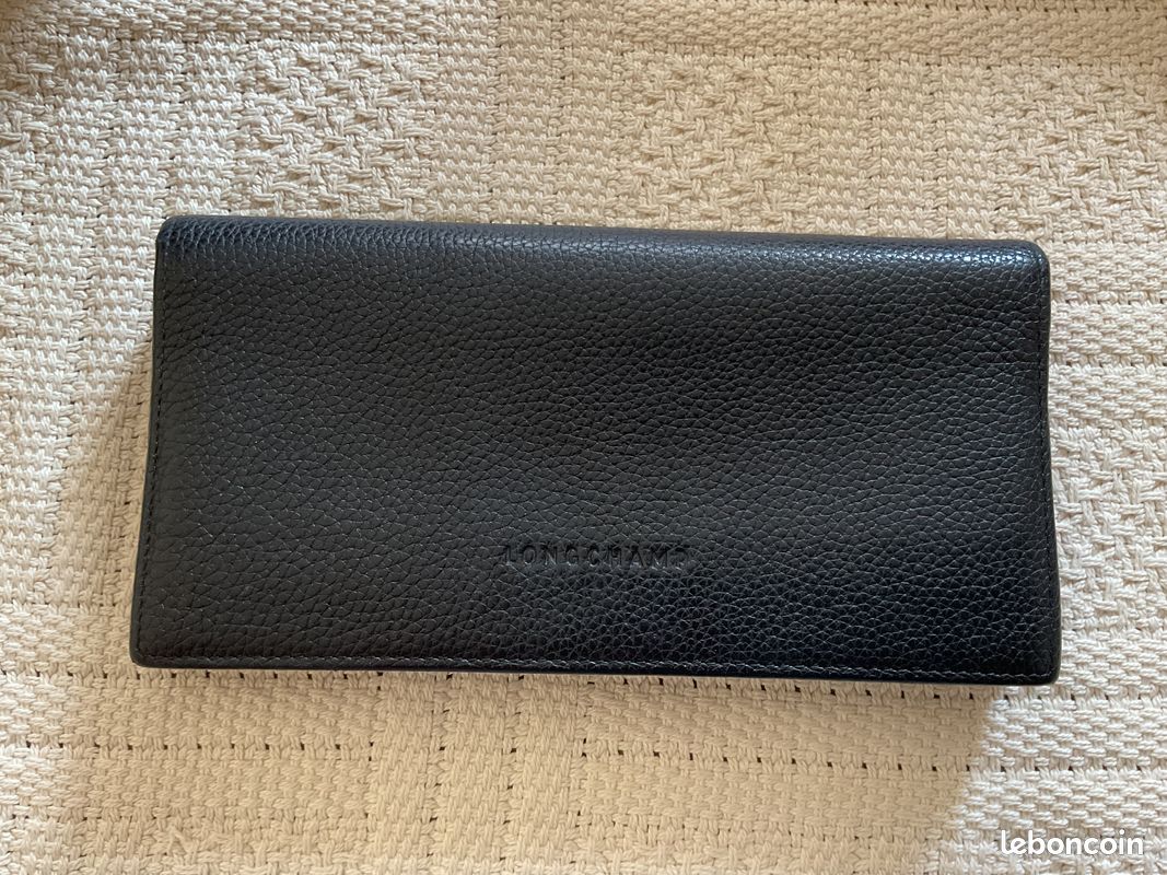 Portefeuille en cuir grainé Longchamp Le Foulonné