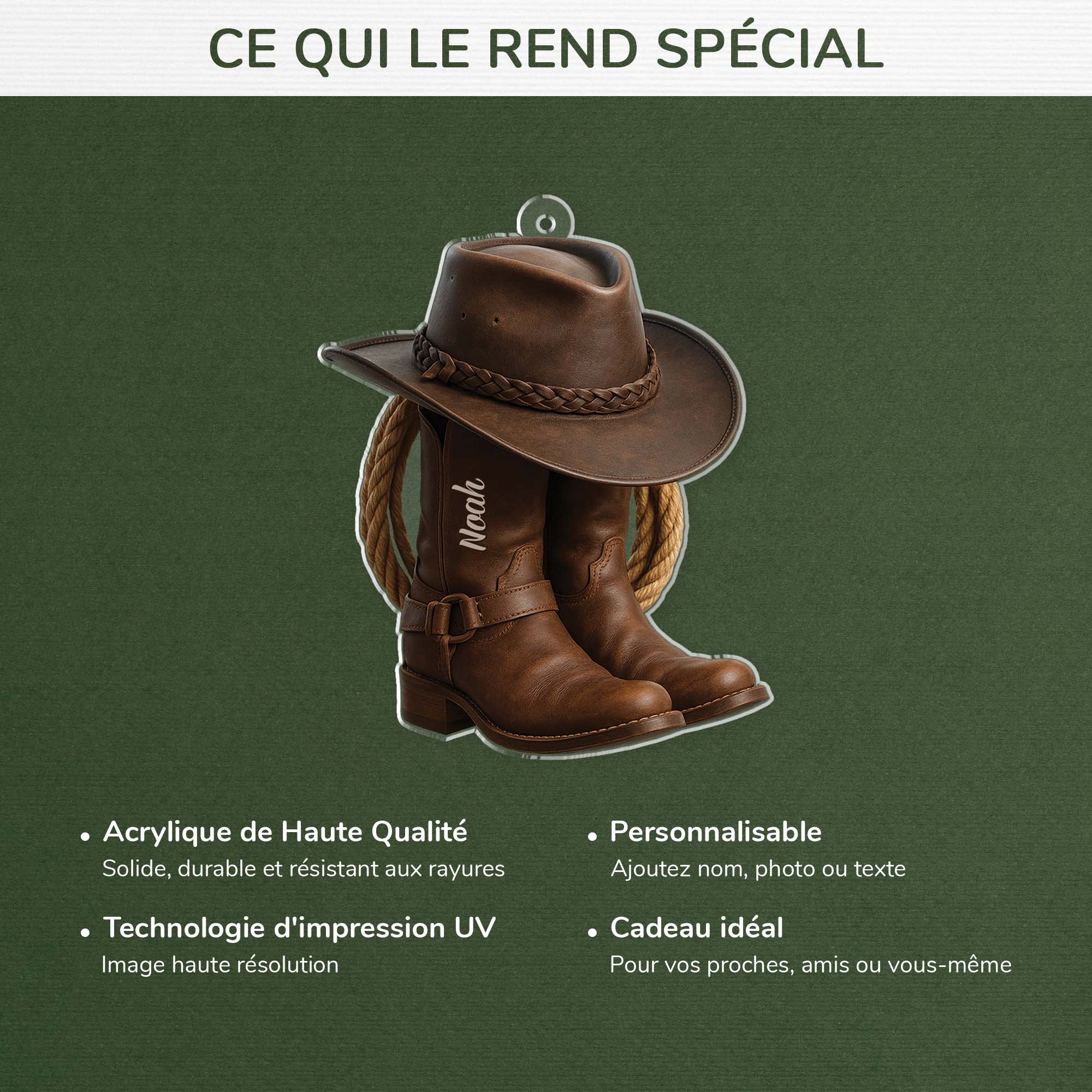 7002OFR4 effet dimpression 3d ornement acrylique personnalise pour femmehomme qui aime les chevaux bottes de cowboy 7002o6l5u