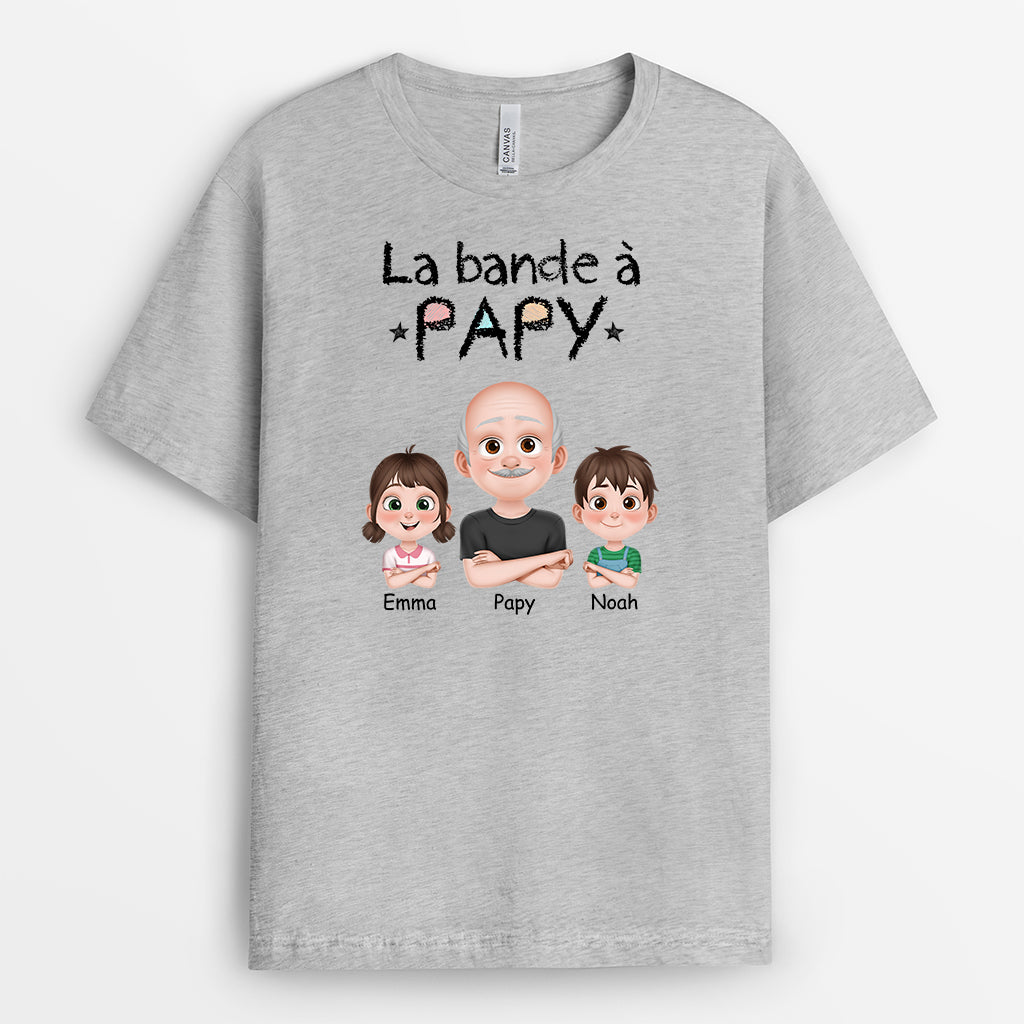 7003AFR2 t shirt personnalise pour papy et mamie la bande a mamie version blanc 7003a8l5a