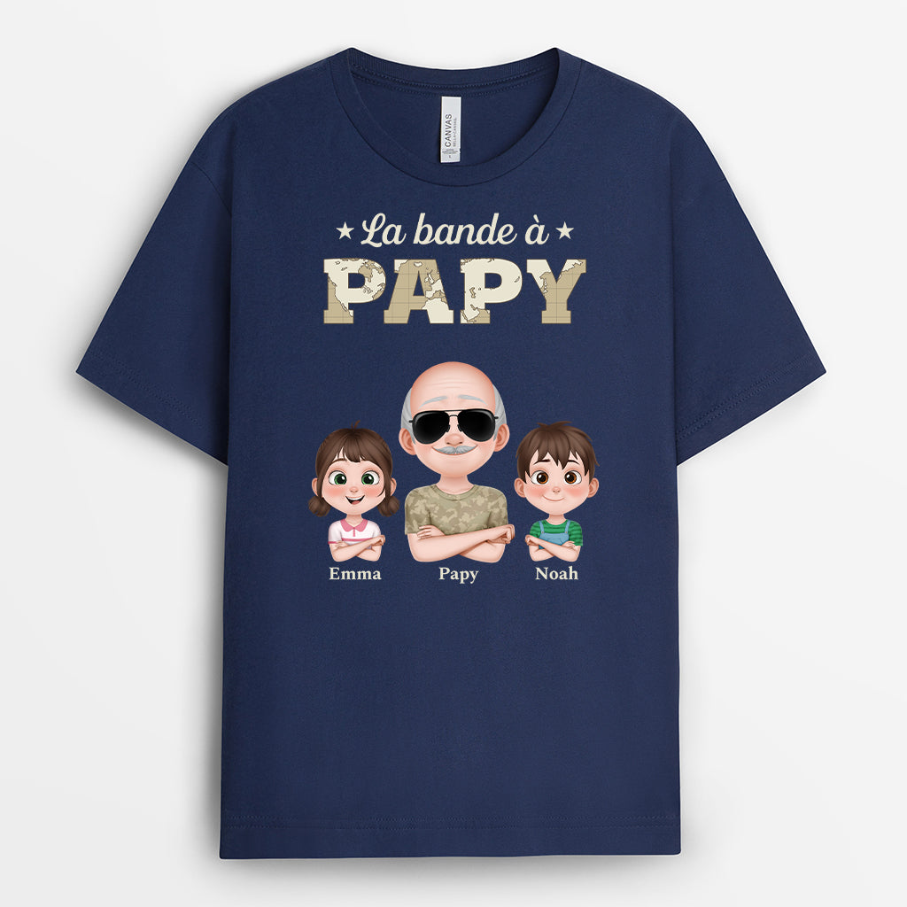 7004AFR2 t shirt personnalise pour papy et mamie la bande a mamie version noir 7004a8l5b