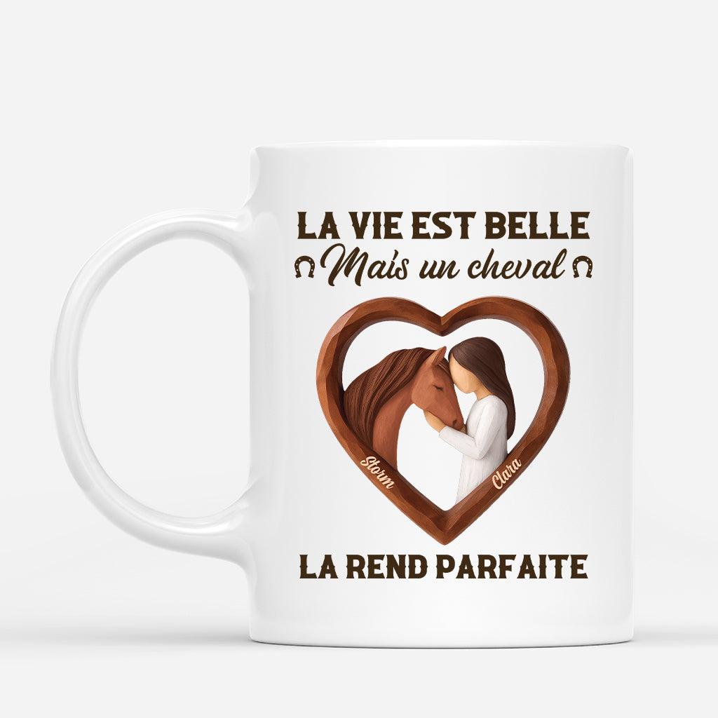 Mug Chevaux Au Galop – Céramique Blanche CBKREATION