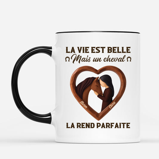 7015MFR2 mug personnalise pour femme les chevaux rendent la vie parfaite 7015mkt5u