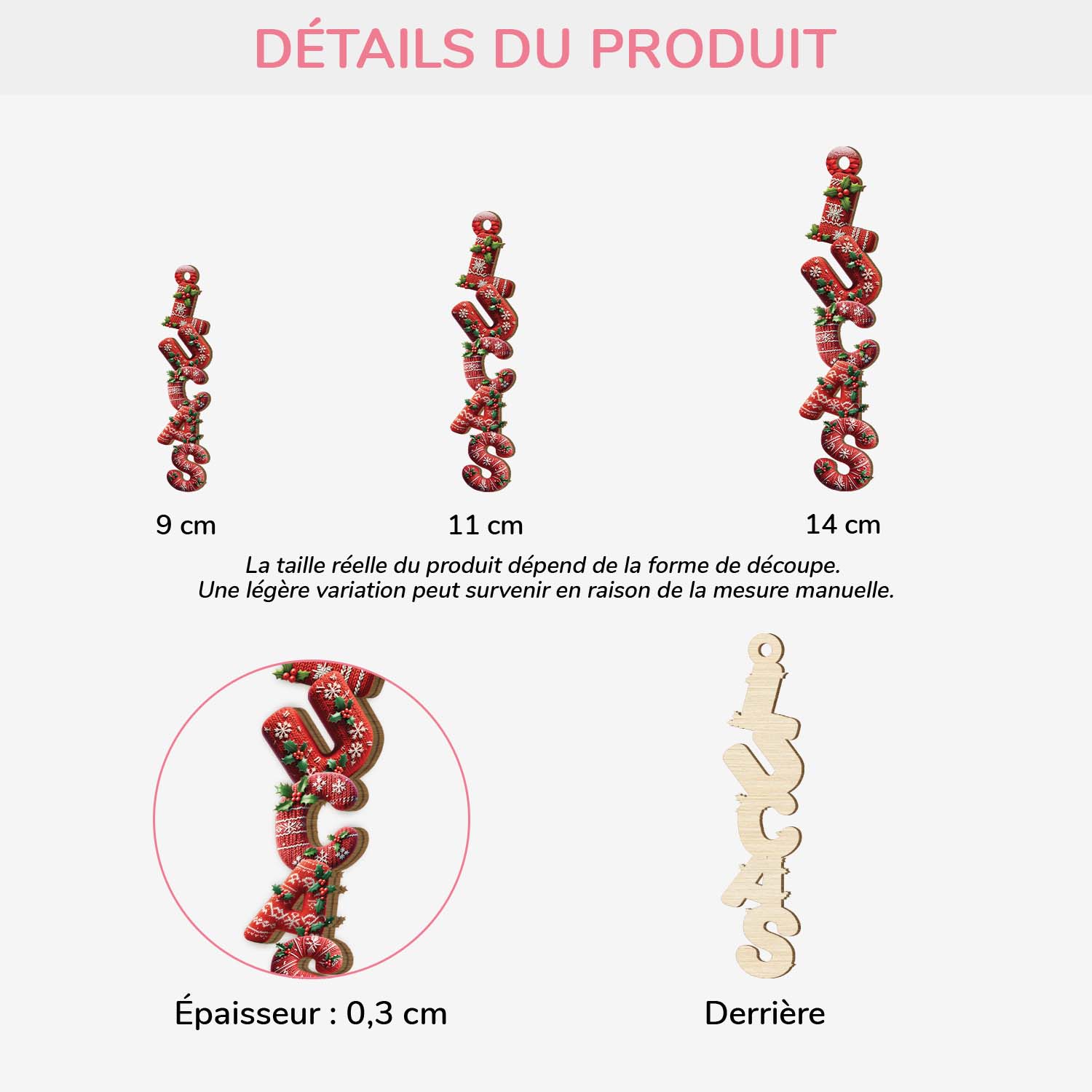 7021OFR3 ornement noel en bois a 1 couche personnalise pour femmehomme lettres style laine 7021o6l5a