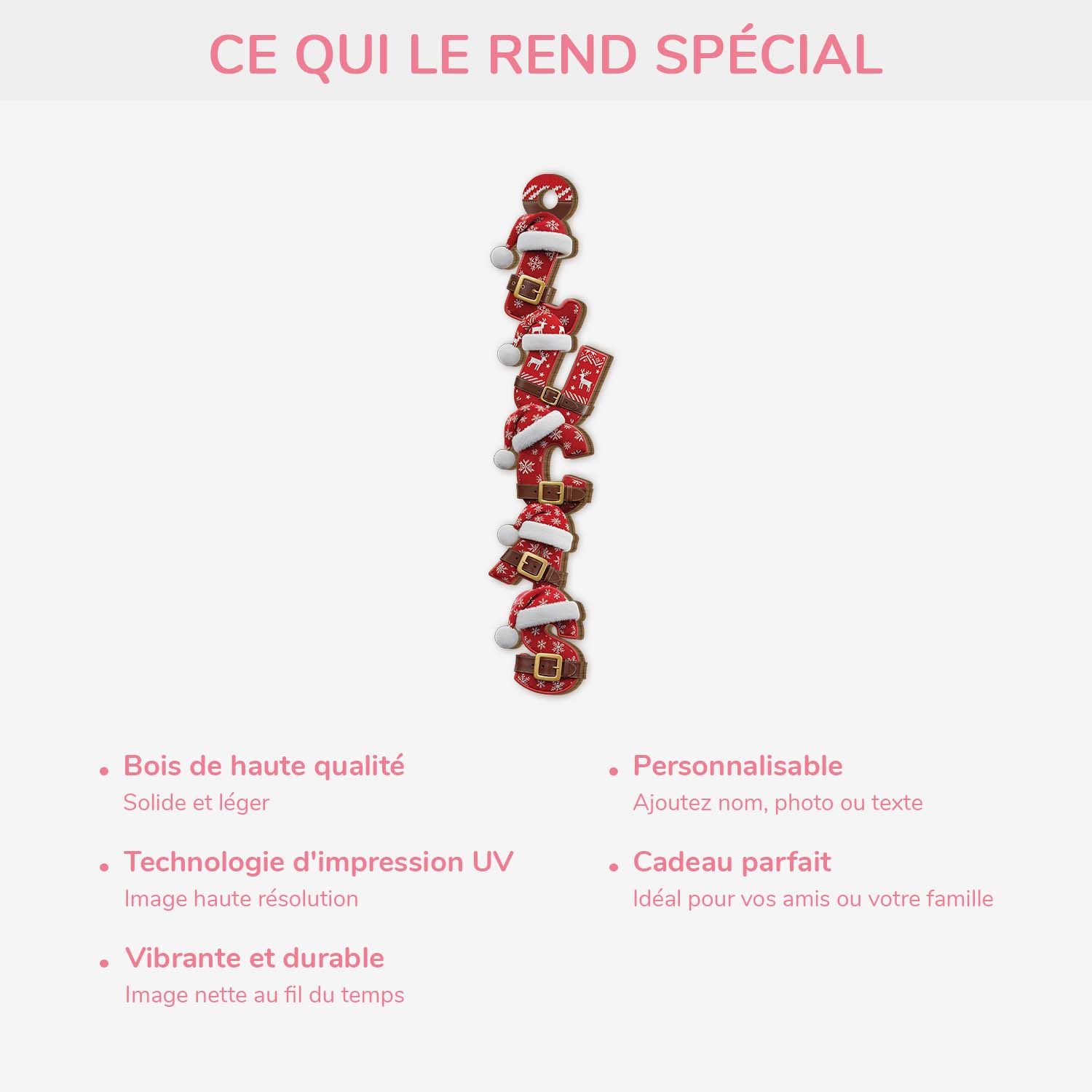 7022OFR4 effet dimpression 3d ornement en bois a 1 couche personnalise pour femmehomme lettres style pere noel 7022o6l5a