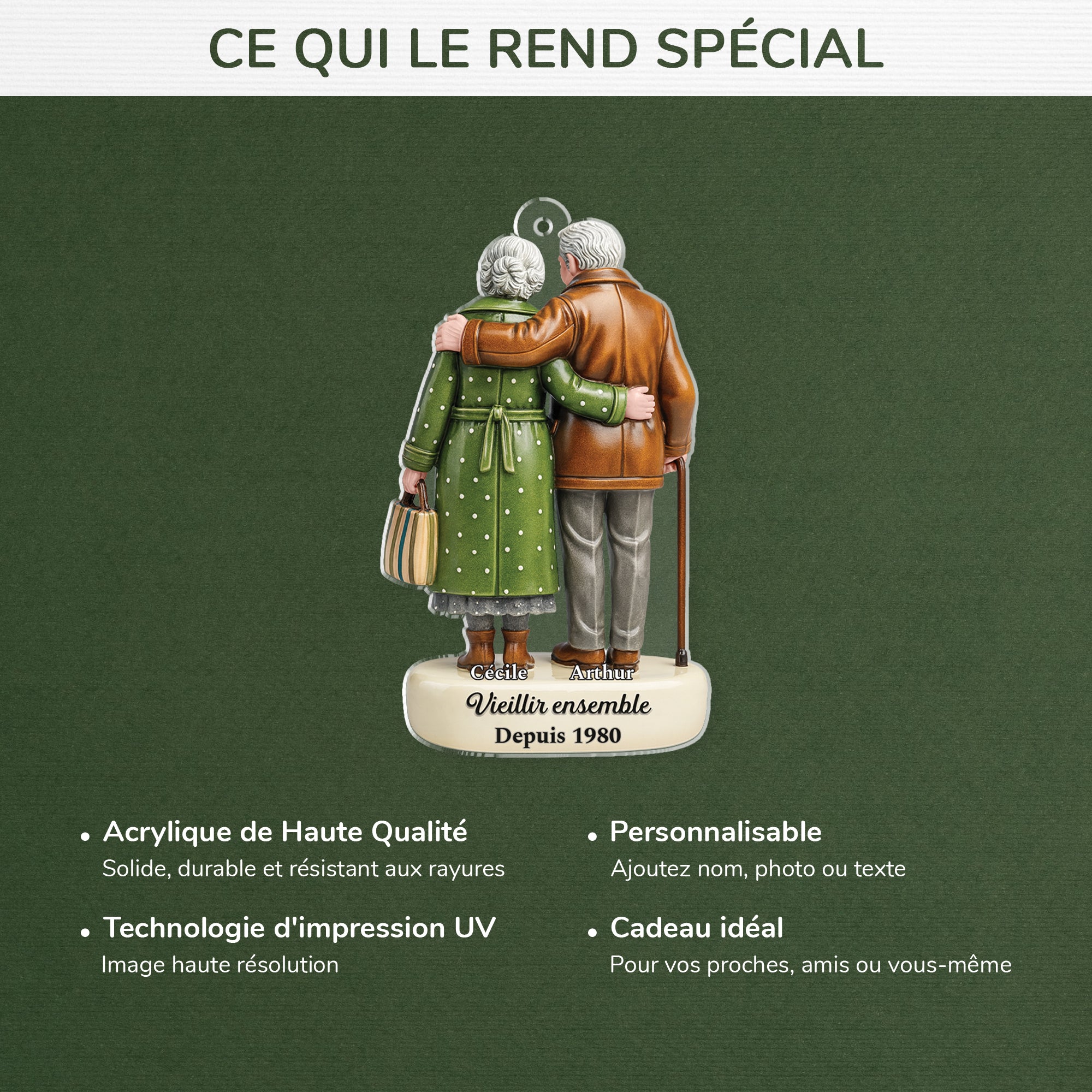 7026OFR4 effet dimpression 3d ornement noel acrylique personnalise pour vieux couple vieillir ensemble 7026o3t5g