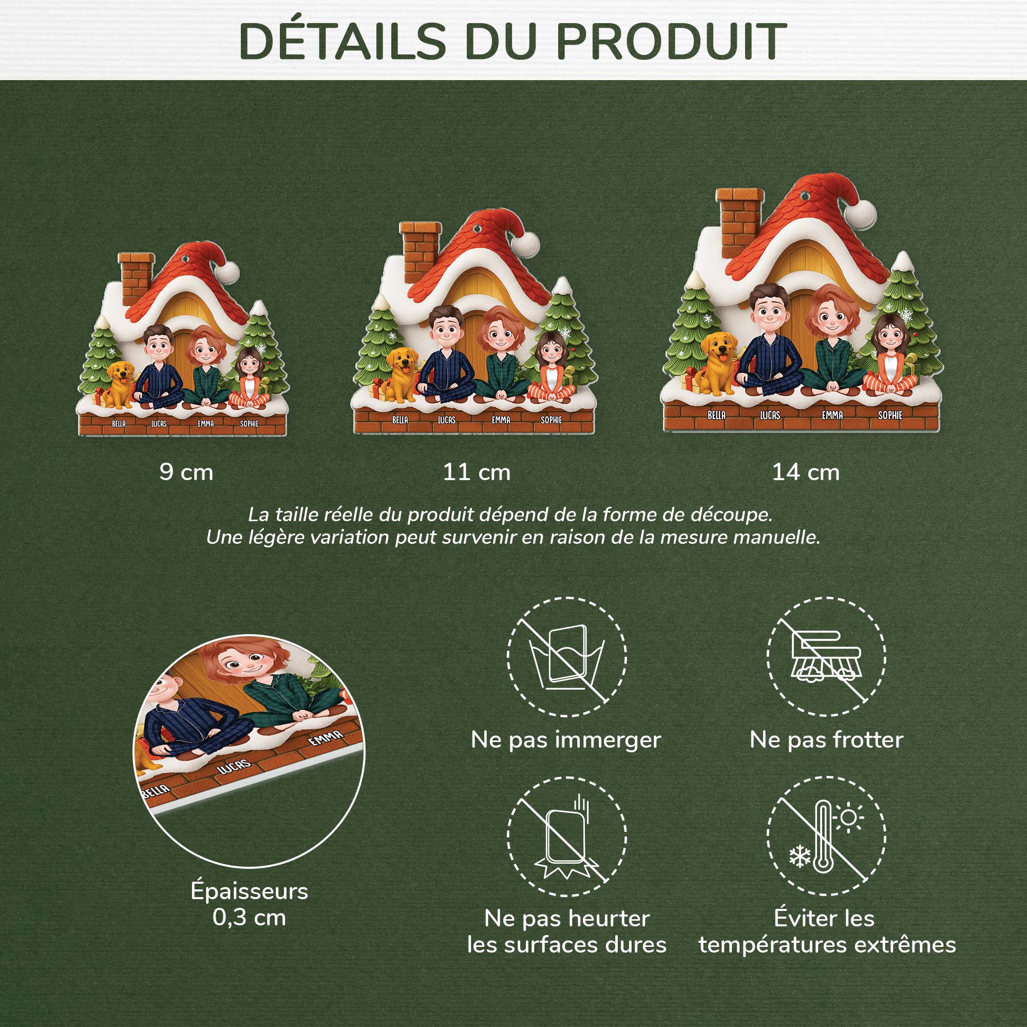 7029OFR3 ornement acrylique personnalise famille avec chienchat notre maison de noel 7029oty5i