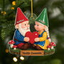 7032OFR1 effet dimpression 3d ornement noel acrylique personnalise couple gnome vieillir ensemble avec coeur 7032o3q5g