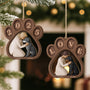 7033OFR2 ornement de noel en bois a 1 couche personnalise toujours ces pattes de chien 7033okqnc