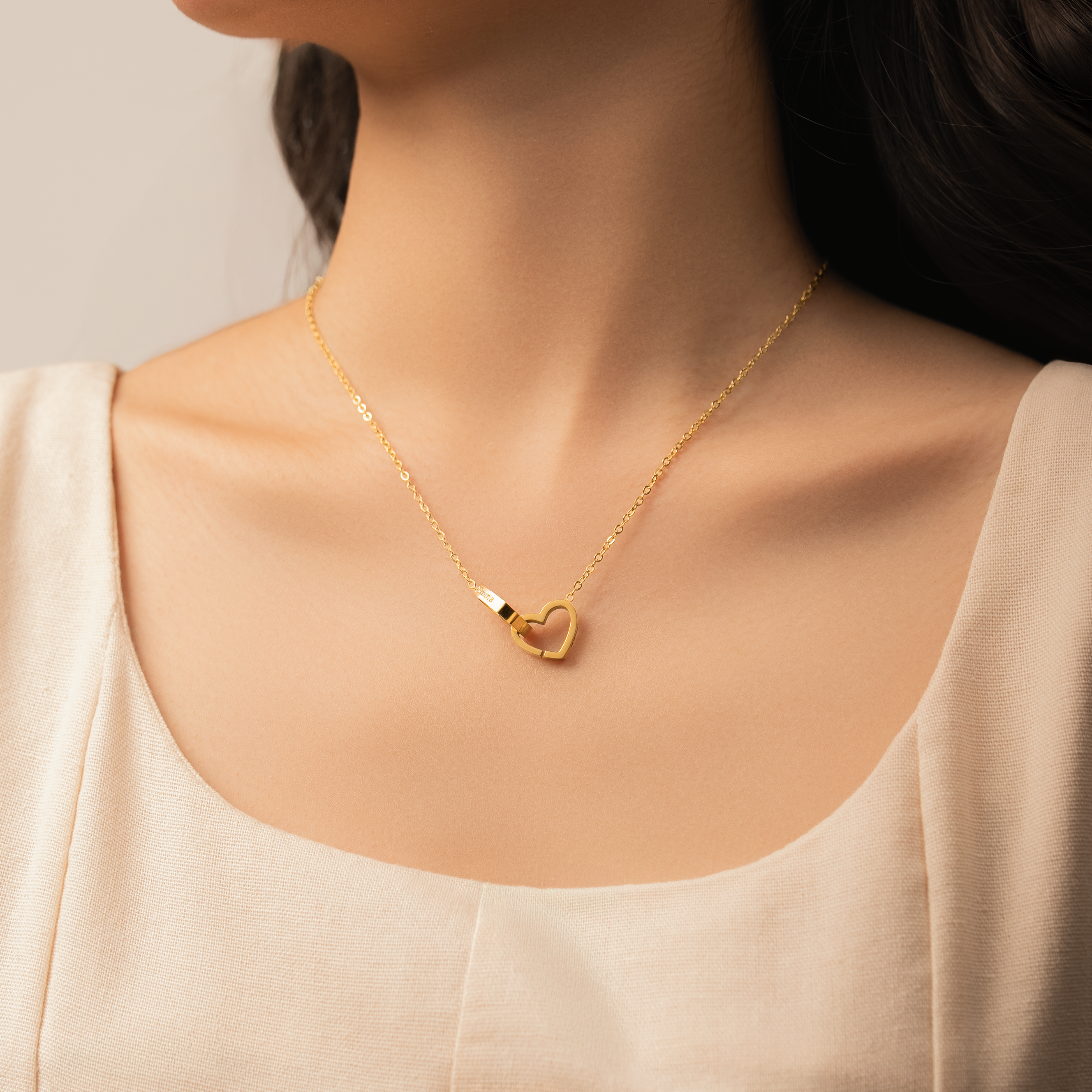 7039JFR2 collier couple personnalisable_ hommefemme deux coeurs ensemble 7039j0v5a