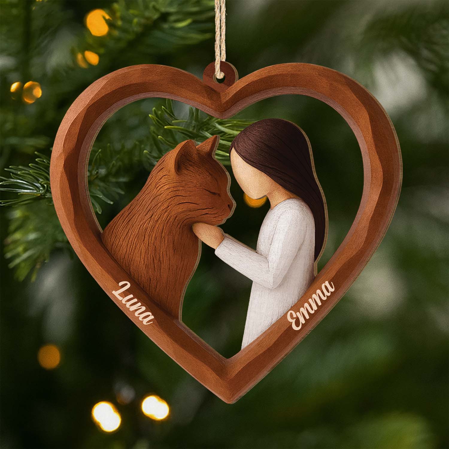 7046OFR1 ornement noel en bois a 1 couche personnalise mon petit coeur pour mon chat 7046o8t5d
