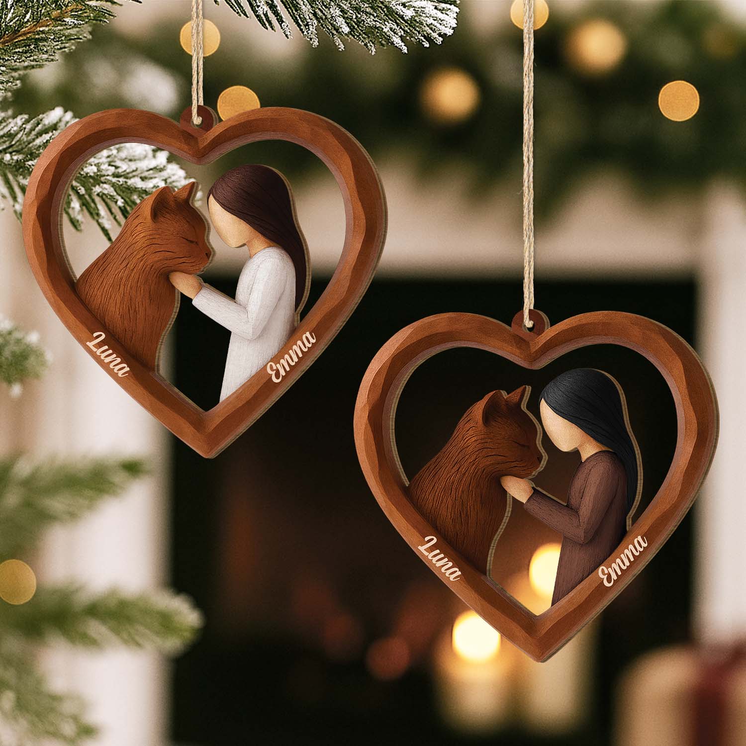 7046OFR2 ornement noel en bois a 1 couche personnalise mon petit coeur pour mon chat 7046o8t5d