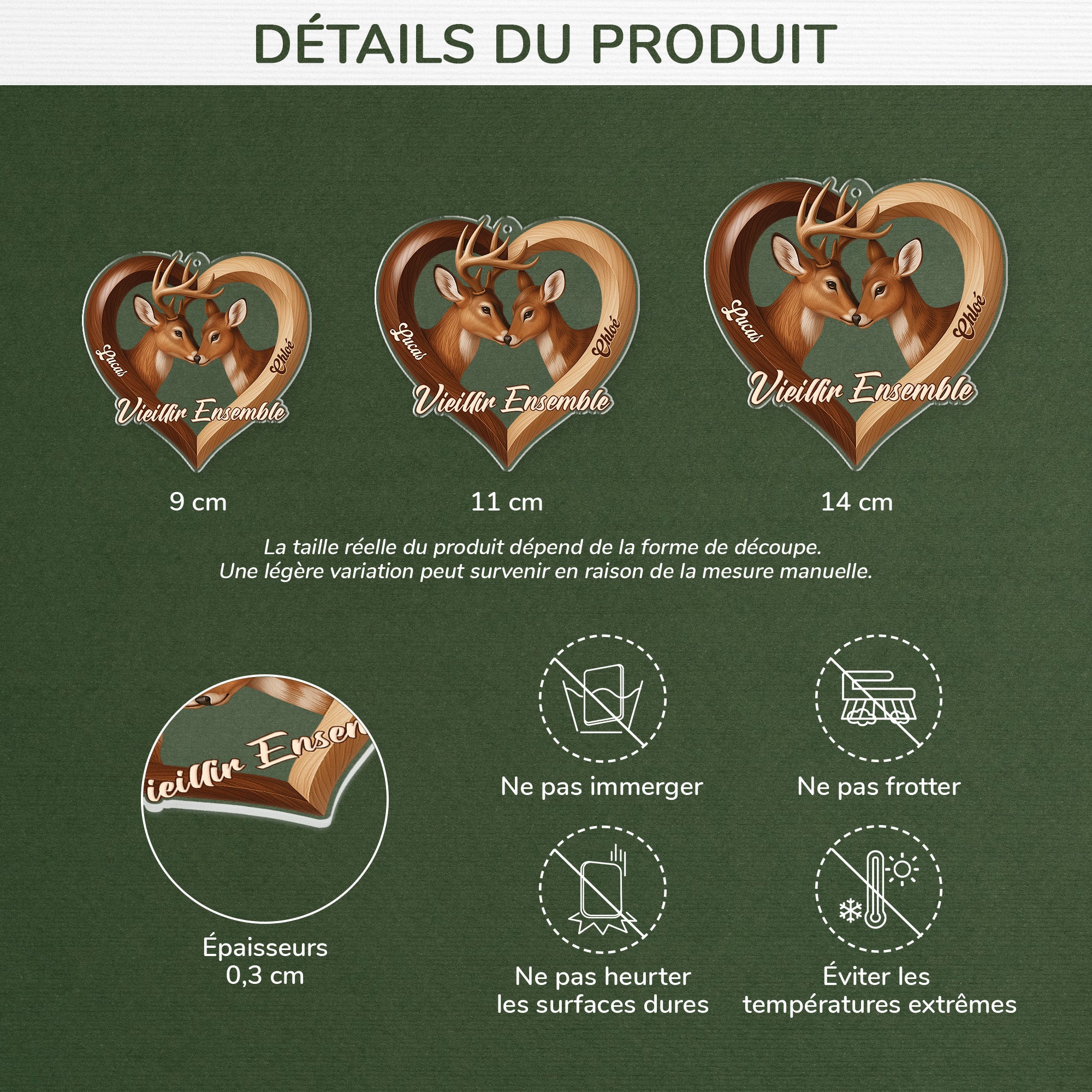 7048OFR3 effet dimpression 3d ornement noel acrylique personnalise couple toi  moi ca va le faire 7048o