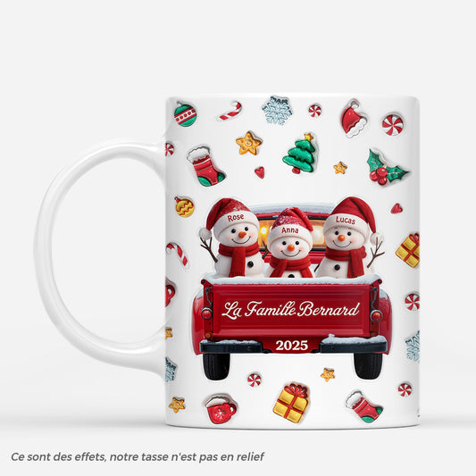 7052MFR1 effet dimpression 3d mug de noel personnalise famille bonhomme de neige 7052m3lzi_1