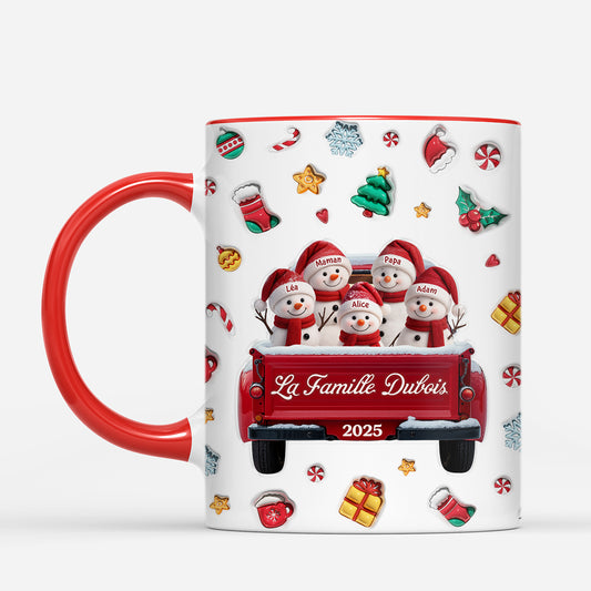 7052MFR1 effet dimpression 3d mug de noel personnalise famille bonhomme de neige 7052m3lzi_2