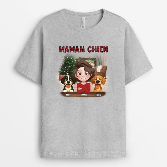 7056AFR2 t shirt personnalise de noel papa chien 7056akz5c