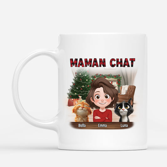 7056MFR1 mug de noel personnalise maman chat 7056mkz5d