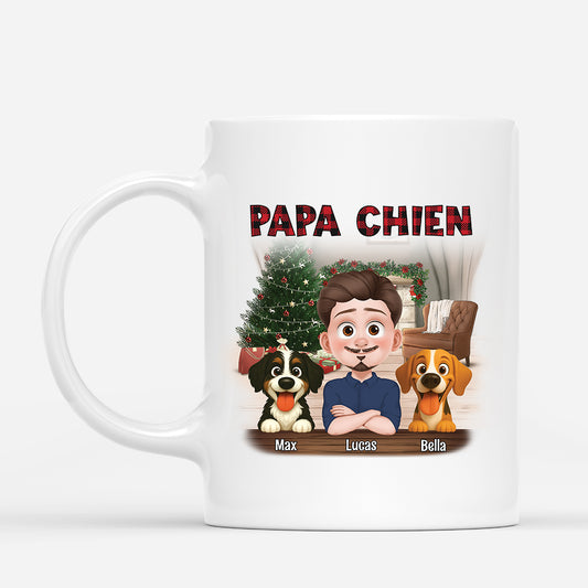 7056MFR1 mug de noel personnalise papa chien 7056mkz5c