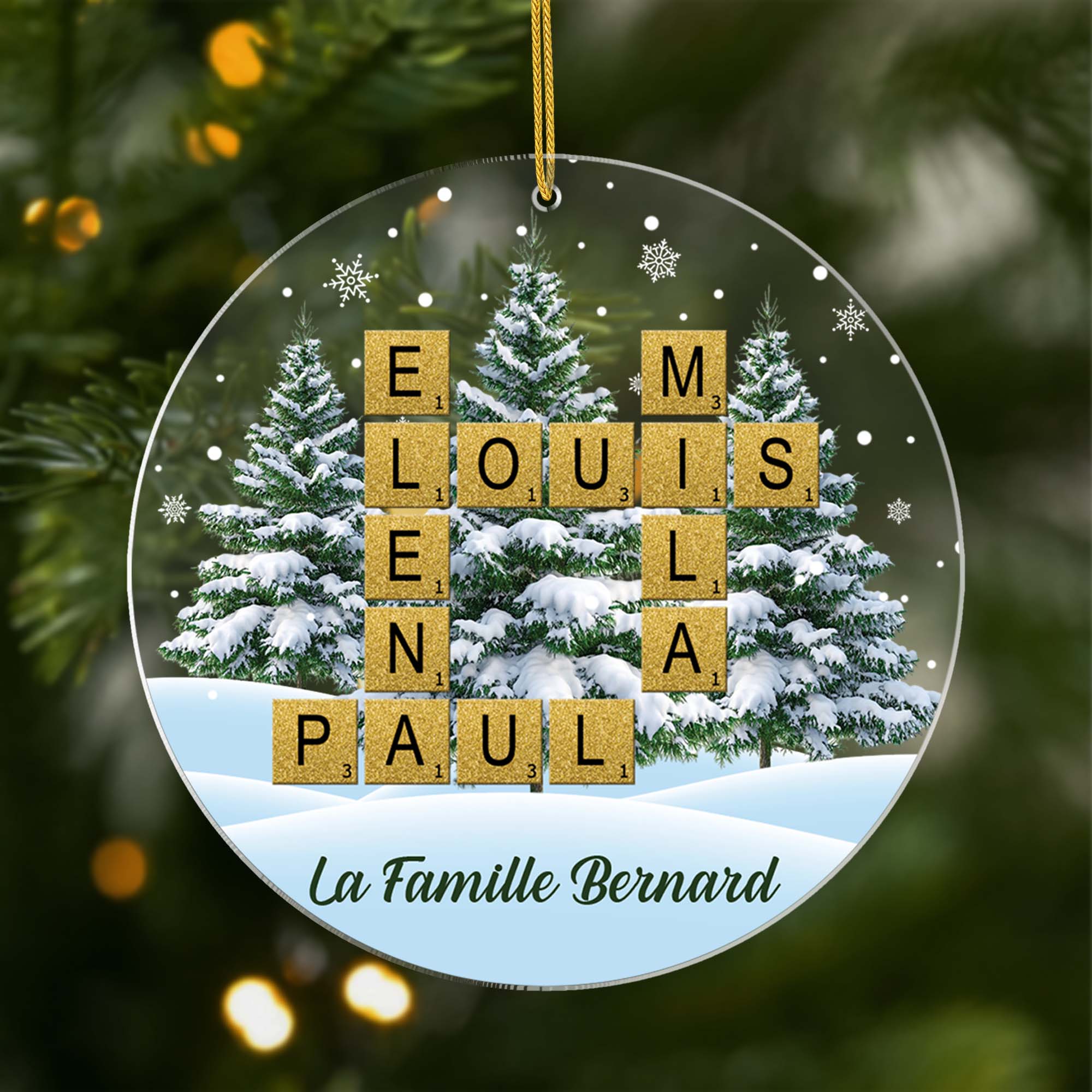 7093OFR1 ornement noel acrylique personnalise nom de famille mots croises 7093okq5i