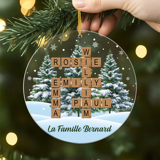 7093OFR2 ornement noel acrylique personnalise nom de famille mots croises 7093okq5i