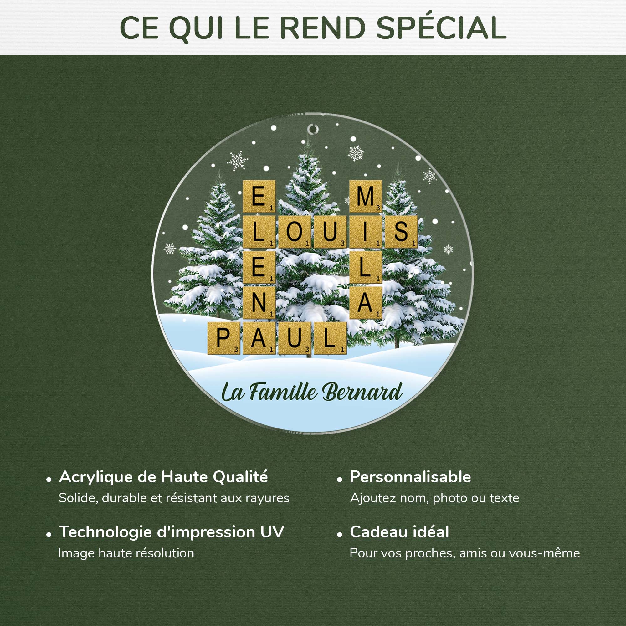 7093OFR4 ornement noel acrylique personnalise nom de famille mots croises 7093okq5i