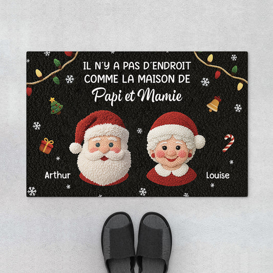7099DFR1 effet dimpression 3d paillasson personnalise la maison de papi et mamie noel 7099d3lzi_2