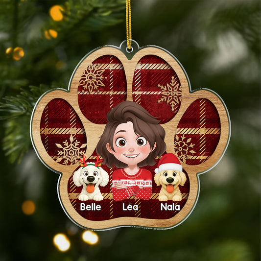 7104OFR1 ornement acrylique personnalise boule de noel patte de chien 7104okv5d