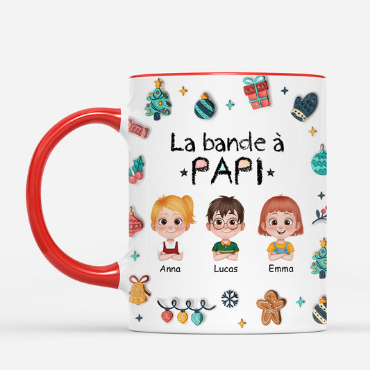 7107MFR2 effet dimpression 3d mug personnalise la bande a papa maman a noel 7107mktwa