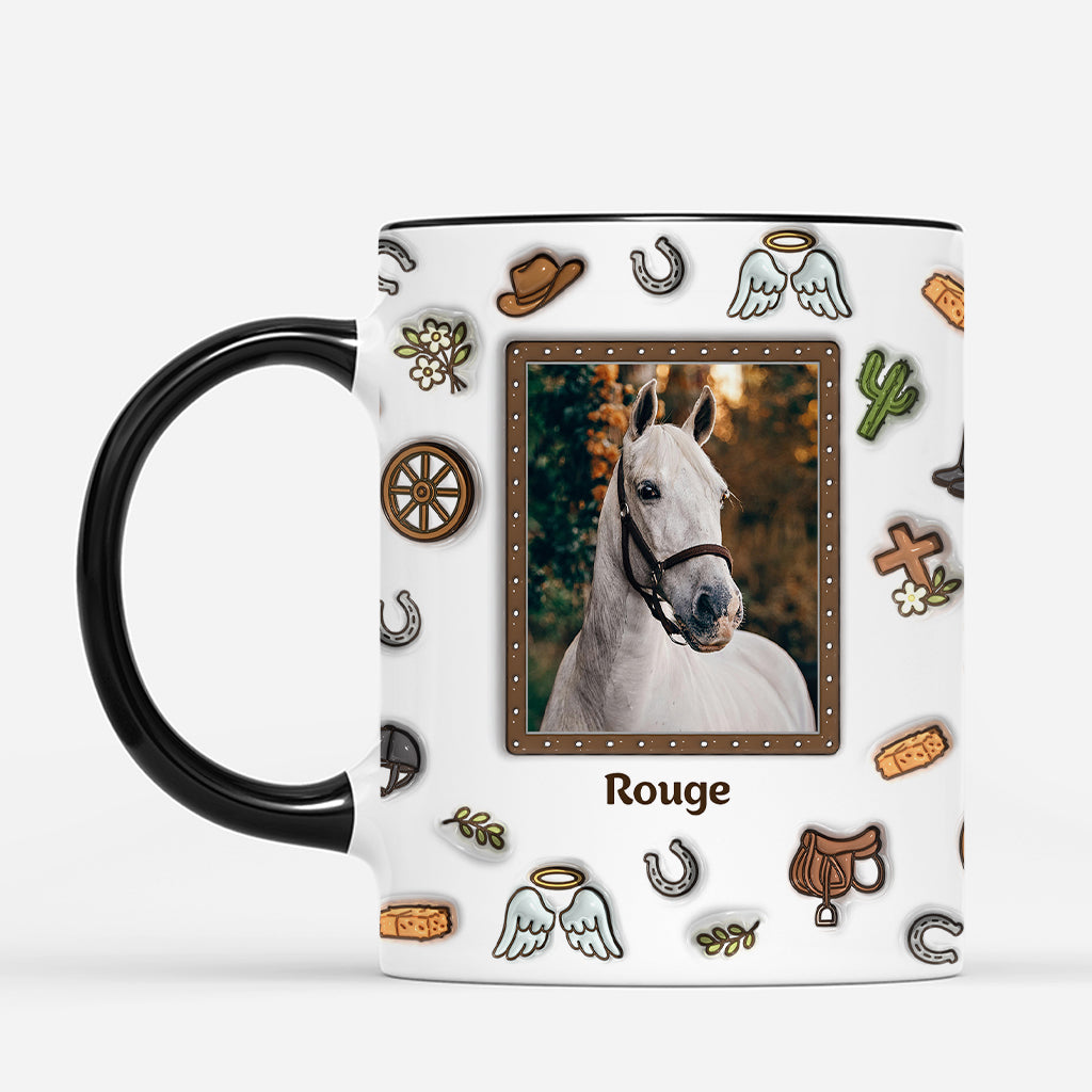 7117MFR2 effet dimpression 3d mug personnalise cheval avec photo commemorative anges ont des sabots 7117mkvwu
