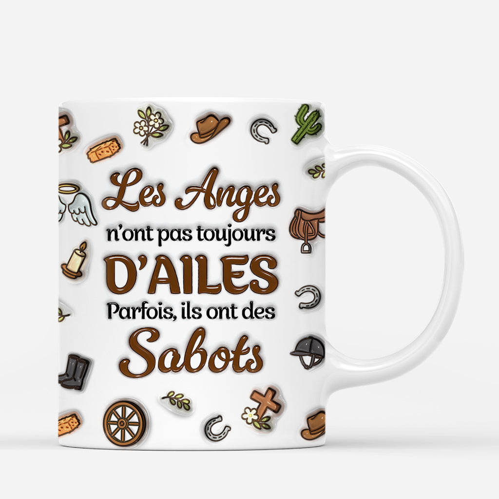 7117MFR3 effet dimpression 3d mug personnalise cheval avec photo commemorative anges ont des sabots 7117mkvwu