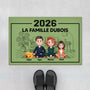 7123DFR1 paillasson personnalise famille et animaux la famille avec chatchien 7123d8yqi