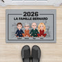 7123DFR2 paillasson personnalise famille et animaux la famille avec chatchien 7123d8yqi