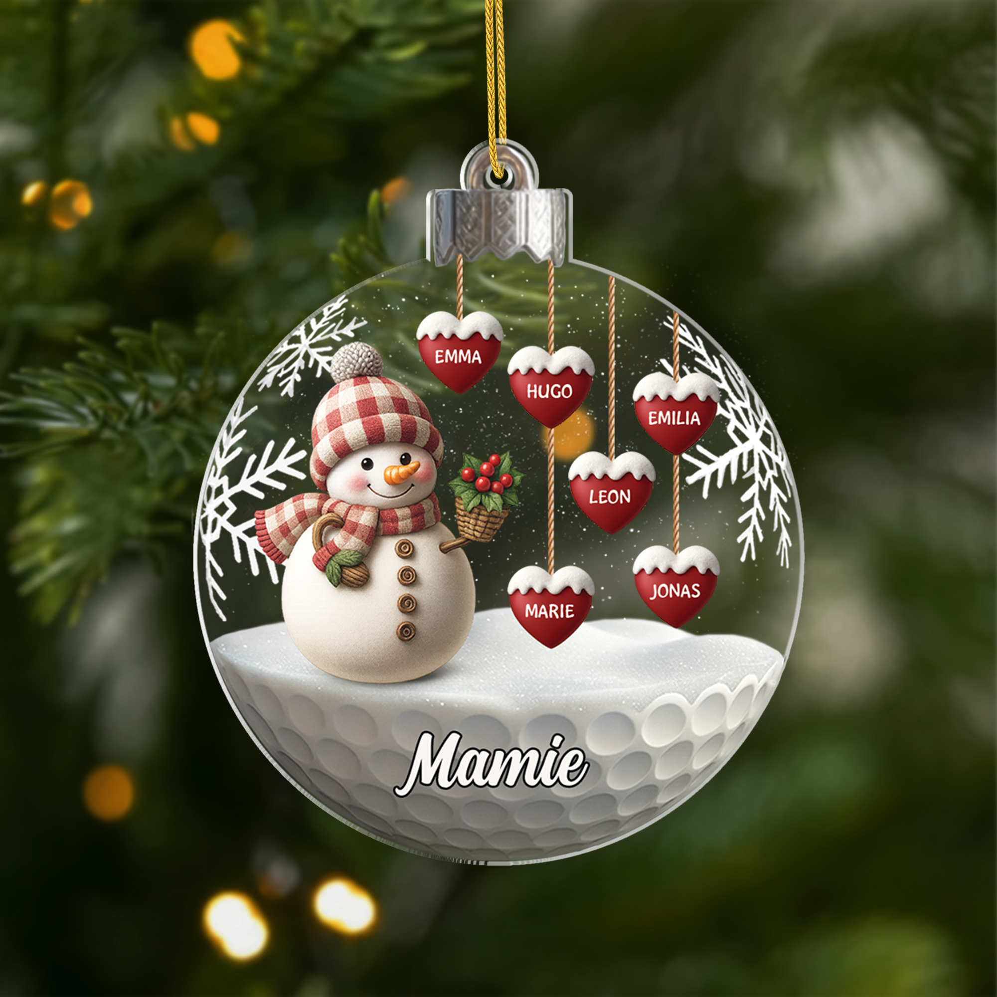 7131OFR1 effet dimpression 3d ornement acrylique personnalise boule de noel avec mamie papy 7131o8t5a
