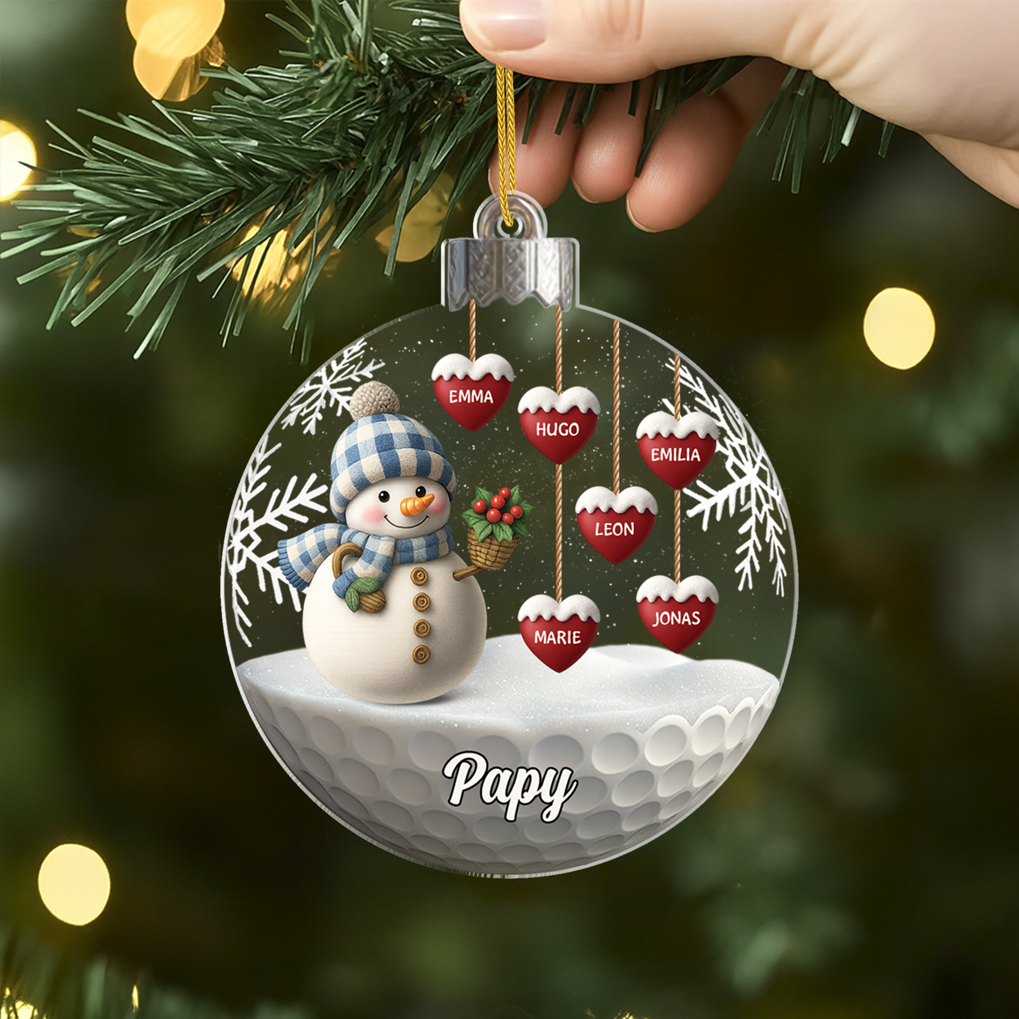 7131OFR2 effet dimpression 3d ornement acrylique personnalise boule de noel avec mamie papy 7131o8t5a