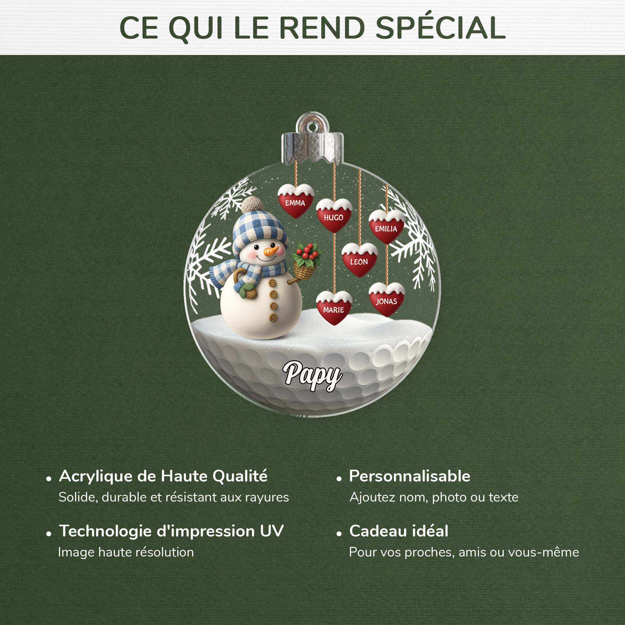 7131OFR4 effet dimpression 3d ornement acrylique personnalise boule de noel avec mamie papy 7131o8t5a