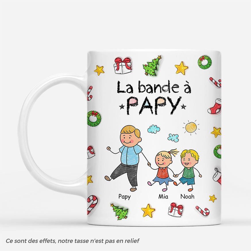 7133MFR1 effet dimpression 3d mug personnalise la bande de mamie papy noel 7133mkv5b
