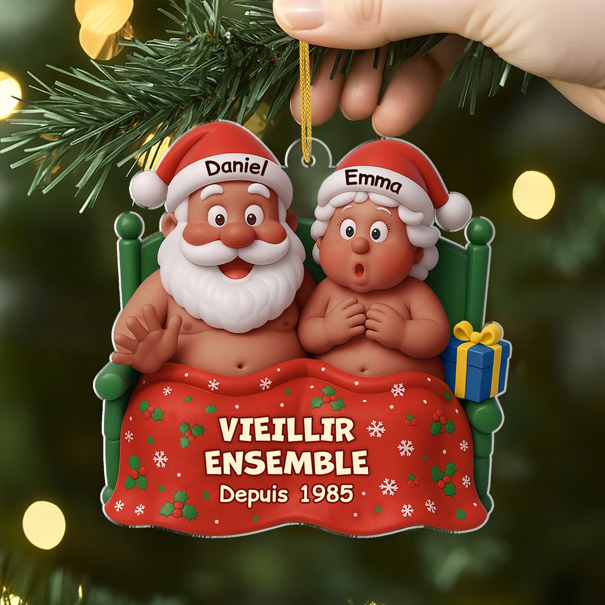 7144OFR2 effet dimpression 3d ornement noel acrylique personnalise vieillir ensemble couple unique 7144o3zwg
