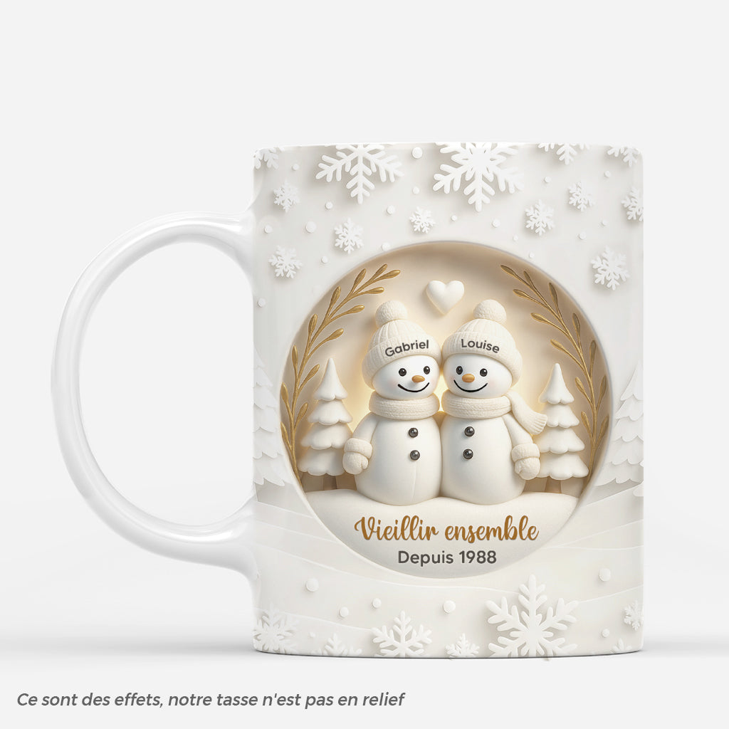 7147MFR1 effet dimpression 3d mug de noel personnalise couple vieillir ensemble depuis 7147m8vag