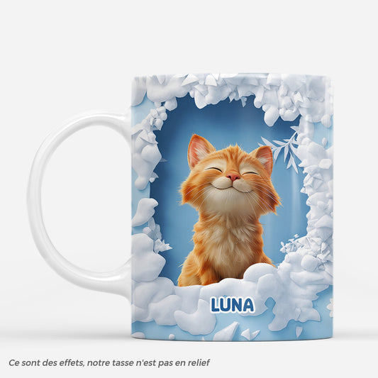 7149MFR1 effet dimpression 3d mug de noel personnalise chat dans la neige 7149m8mzc