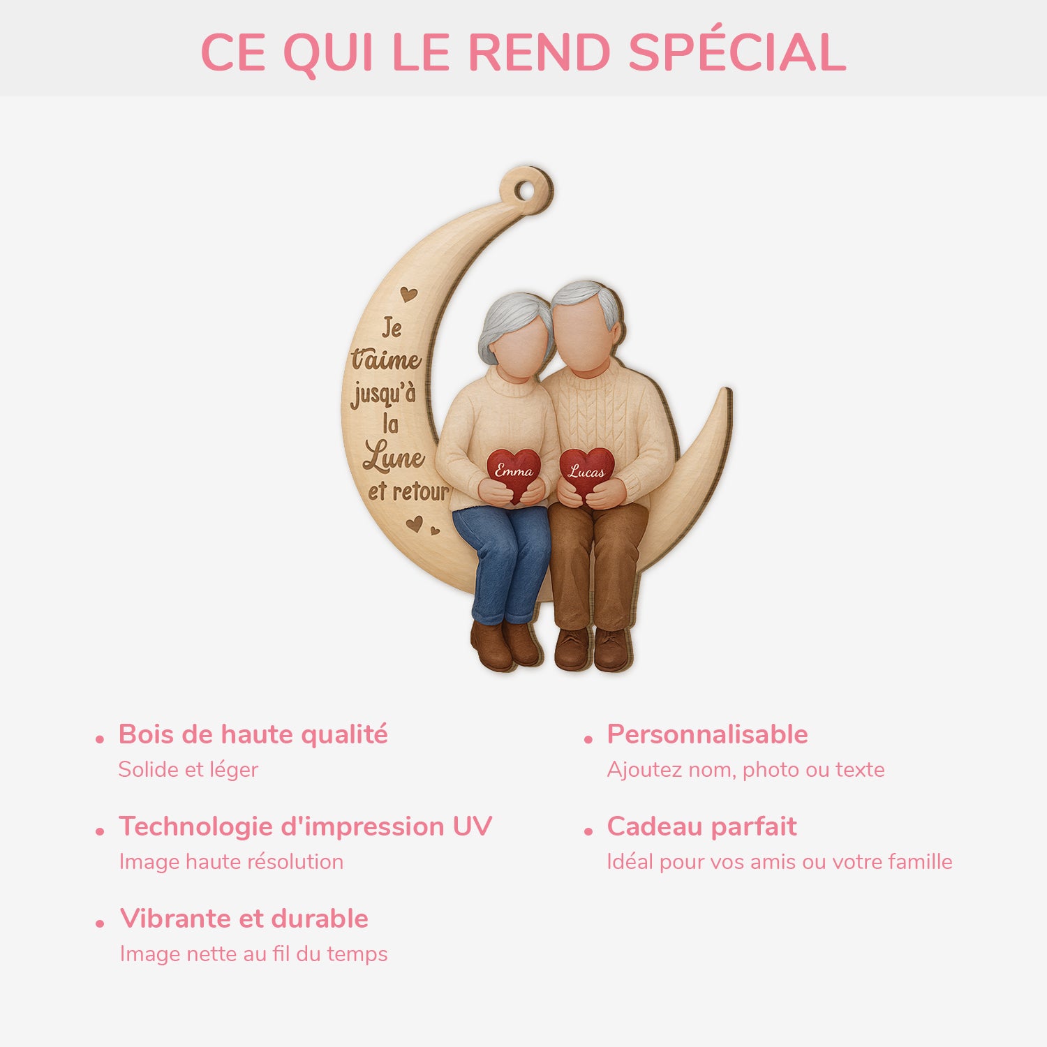 7152OFR4 ornement noel en bois a 1 couche personnalise couple mon endroit prefere est a tes cotes 7152o